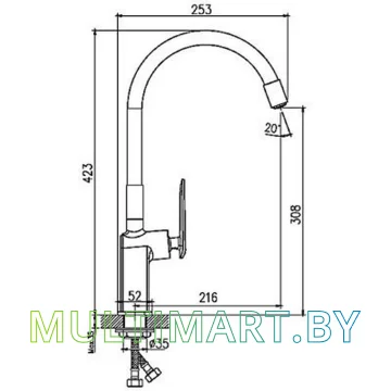 Смеситель Haiba HB73548-8 (белый) картинка 4